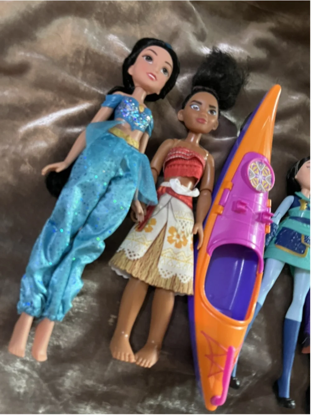 Disney Princess Barbie Dolls Mixed Lot Of 4 Previously Played With &CANOE